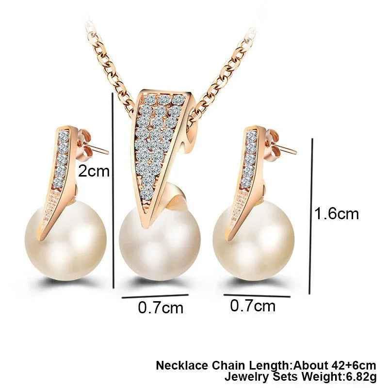 Stylish 3Sixty5 Pearl Luxe Duo Jewelry Set with elegant pearl necklaces and matching earrings on a neutral background.