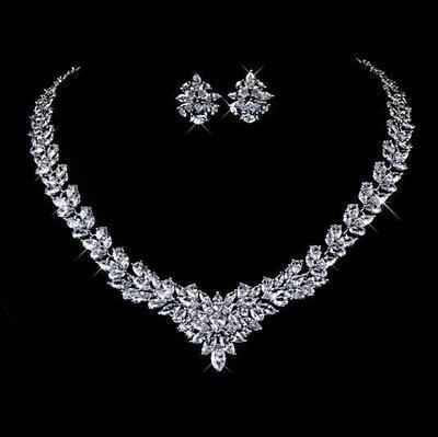 Stylish 3Sixty5 floral radiance zircon jewelry set with red floral designs, includes necklace and earrings, elegant and sparkling.