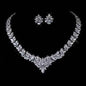 Stylish 3Sixty5 floral radiance zircon jewelry set with red floral designs, includes necklace and earrings, elegant and sparkling.