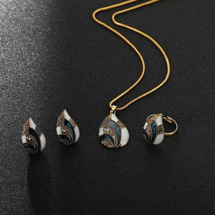 Stylish 3Sixty5 women's Ocean Mist Drop jewelry set with silver earrings and necklace featuring elegant drop design.