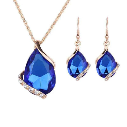 Stylish 3Sixty5 Royal Dewdrop jewelry set with white stones, includes matching necklace and earrings, elegant jewelry for special occasions