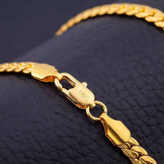 Stylish 3Sixty5 Edge-Bold 18K Gold-Plated Necklace with chunky chain design, showcasing shiny gold finish and modern style.