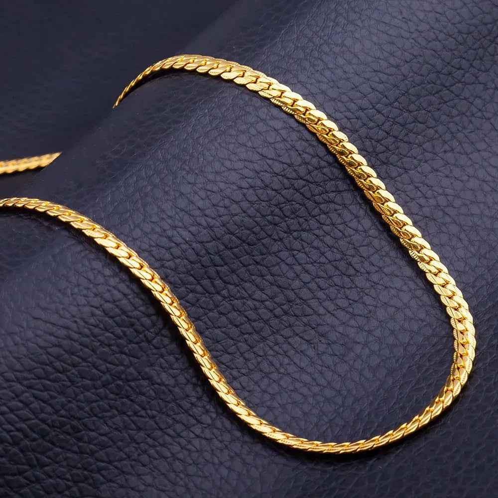 Stylish 3Sixty5 Edge-Bold 18K gold-plated chain necklace with a chunky design, shown against a neutral background.