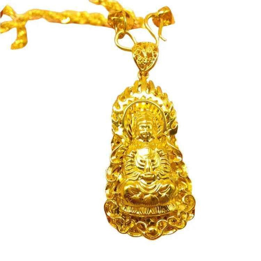 Stylish 3Sixty5 eco-friendly gold hemp necklace with a delicate pendant, showcasing natural hemp fibers and gold accents.