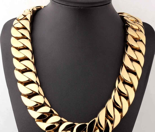 Men's titanium necklace by Stylish 3Sixty5 featuring a sleek modern design in gold, showcasing contemporary jewelry style.