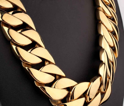Men's titanium necklace from Stylish 3Sixty5 featuring a sleek modern gold design, showcasing contemporary jewelry for men.