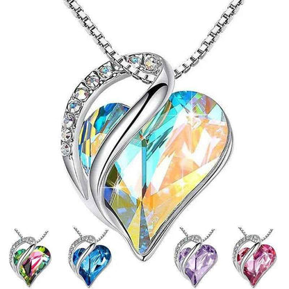 Light blue women's heart-shaped pendant necklace by Stylish 3Sixty5, showcasing elegant jewelry design for women.