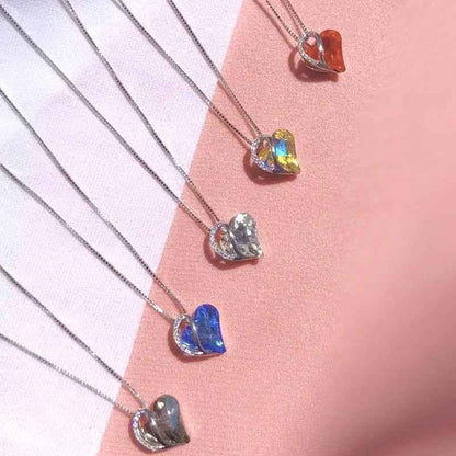 Light blue women's heart-shaped pendant necklace by Stylish 3Sixty5, featuring a delicate jewelry design with a charming heart pendant.