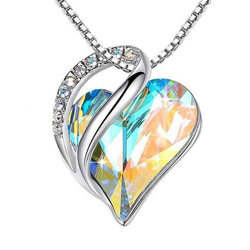 Light blue women's heart-shaped pendant necklace by Stylish 3Sixty5, showcasing a delicate jewelry piece on a chain.