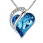 Light blue women's heart-shaped pendant necklace by Stylish 3Sixty5, showcasing elegant jewelry design and delicate chain.