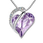 Light blue women's heart-shaped pendant necklace by Stylish 3Sixty5, showcasing elegant jewelry design and delicate chain.