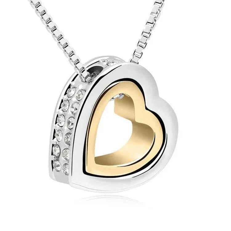Stylish 3Sixty5 Cherish Heart Necklace in platinum gold, featuring an elegant heart pendant, perfect for jewelry gift.