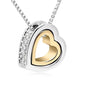 Stylish 3Sixty5 Cherish Heart Necklace in platinum gold, featuring an elegant heart pendant, perfect for jewelry gift.