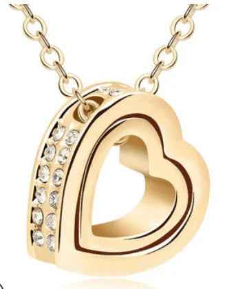 Stylish 3Sixty5 Cherish Heart Necklace in platinum gold, showcasing an elegant jewelry design with a heart-shaped pendant.