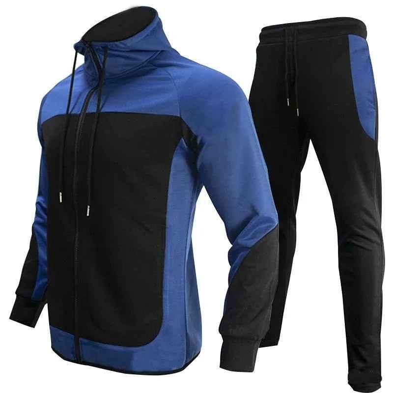 Black Contrast Sweatshirt Set for Men by Stylish 3Sixty5, featuring a matching sweatshirt and joggers in a casual outfit.