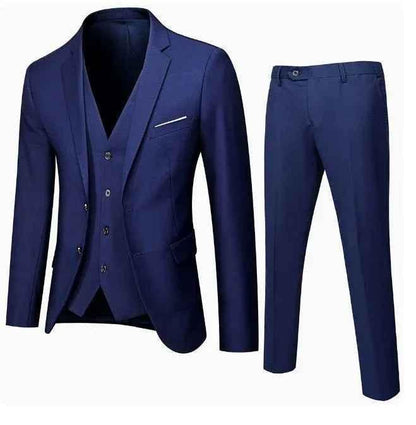 Stylish 3Sixty5 men's gray cotton suit outfit set with two-button jacket and matching trousers, tailored for a sharp look.