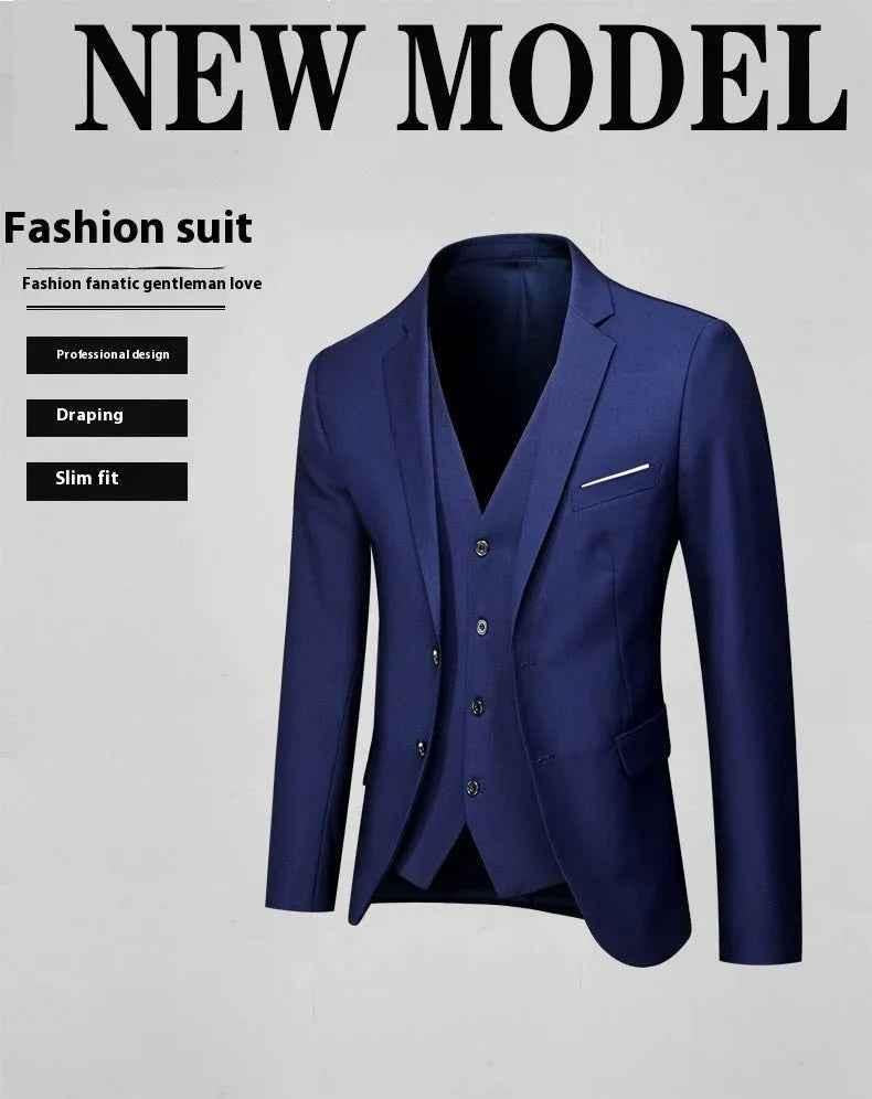 Stylish 3Sixty5 men's gray cotton suit outfit set with two-button jacket and matching pants, perfect for formal occasions.