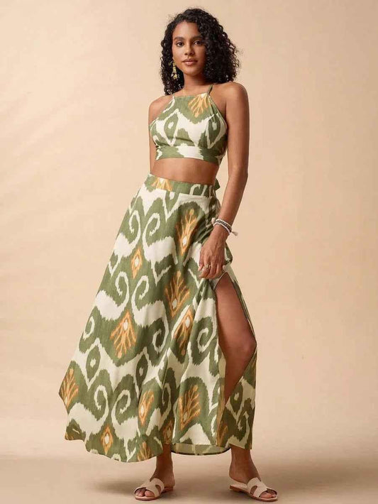 Stylish 3Sixty5 white bold print two-piece streetwear outfit set with relaxed fit and casual style.