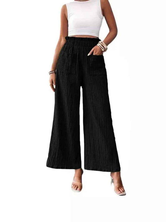 Black women's Stylish 3Sixty5 smooth silhouette pants, showcasing a sleek, fitted design perfect for casual or dressy wear.
