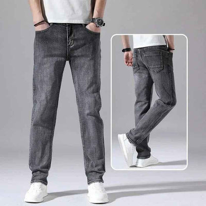 Dark blue Straight-Leg Denim Pants for Men by Stylish 3Sixty5, featuring classic fit and durable denim fabric.