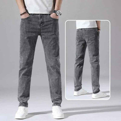 Dark blue Stylish 3Sixty5 straight-leg denim pants for men, showcasing a classic fit and casual style.