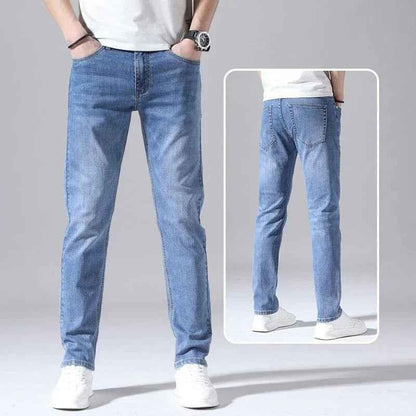 Dark blue Stylish 3Sixty5 straight-leg denim pants for men, featuring a classic fit and casual style.