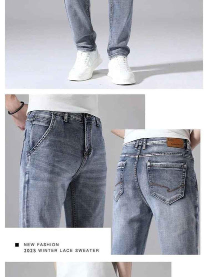 Dark blue Stylish 3Sixty5 straight-leg denim pants for men, showcasing classic fit and durable denim fabric.