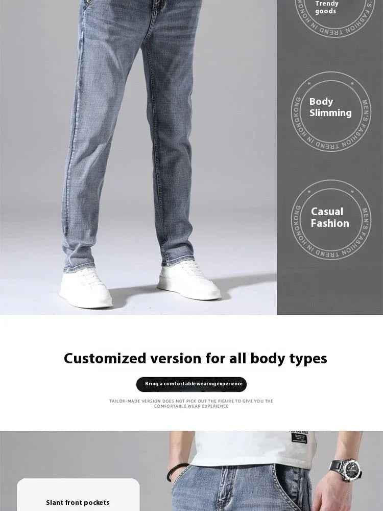 Dark blue Stylish 3Sixty5 straight-leg denim pants for men, showcasing classic fit and durable cotton fabric.
