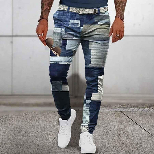 Stylish 3Sixty5 bold printed men's pants, featuring vibrant design and comfortable fit, shown on a model.
