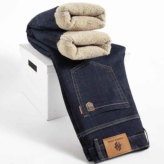 Dark blue Stylish 3Sixty5 Ultimate Fleece Straight Pants shown on a model, featuring a relaxed fit and comfortable fleece fabric.