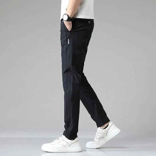 Black Stylish 3Sixty5 Soft-Form men's casual trousers, tailored pants with a comfortable fit and modern design.