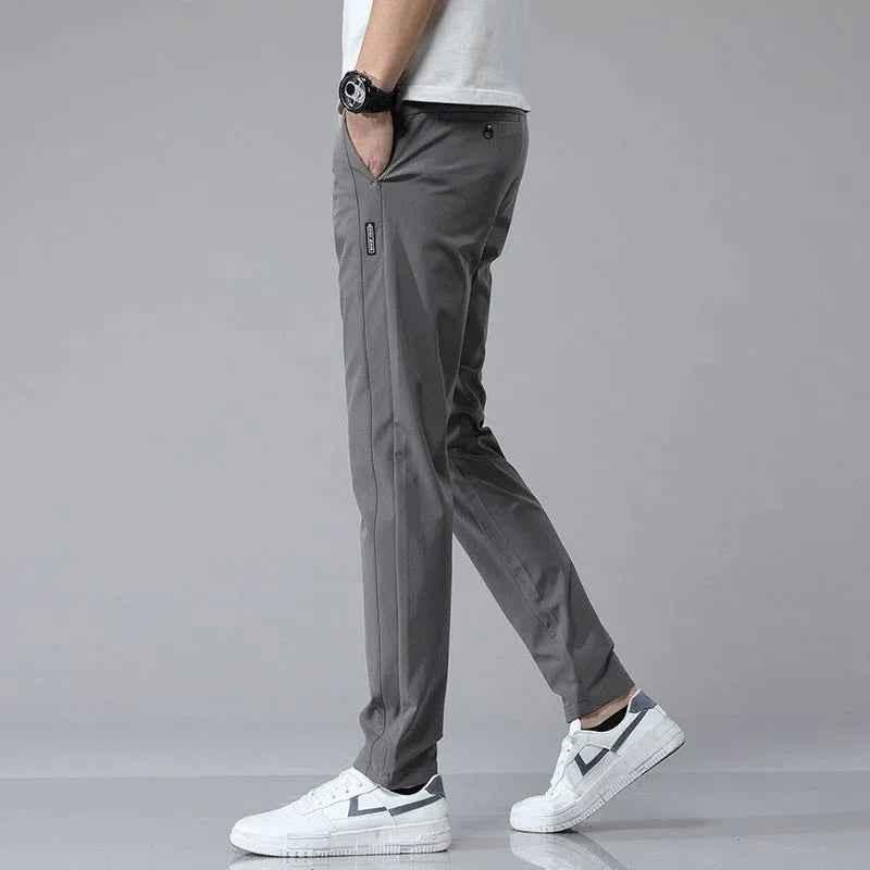 Black Stylish 3Sixty5 men's casual trousers, soft-form pants with a comfortable fit and modern design.