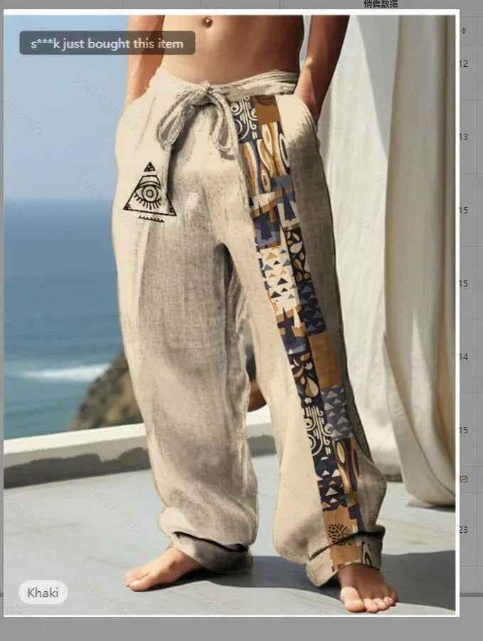 Stylish 3Sixty5 men's black playful print trousers with a modern fit, ideal for casual and smart-casual outfits.