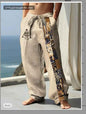 Stylish 3Sixty5 men's black playful print trousers with a modern fit, ideal for casual and smart-casual outfits.
