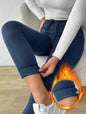 Black women's chic stretch yoga pants by Stylish 3Sixty5, fitted with a comfortable, stylish design and flexible fabric for active wear.