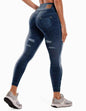 Stylish 3Sixty5 women's navy blue denim yoga pants with a comfortable fit and sleek design for casual wear.