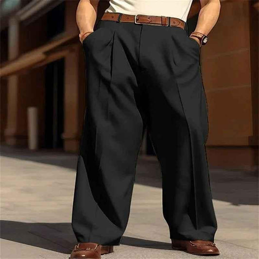 White stylish 3Sixty5 baggy men's trousers, casual pants with a relaxed fit and modern fashion-forward design.