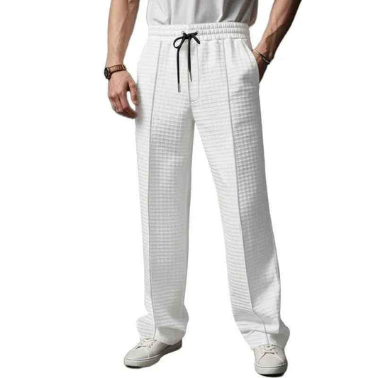 White Momentum Fit Joggers by Stylish 3Sixty5, casual business pants with a sleek, comfortable fit for everyday wear.