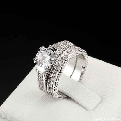 Elegant Luxury Infinite Spark Diamond Ring by Stylish 3Sixty5 featuring a sleek band with sparkling diamonds.