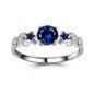 Women's blue gemstone moon ring from Stylish 3Sixty5, featuring a sleek silver band and a vibrant blue moon-shaped gemstone.