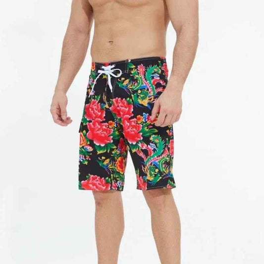 Plus size Ocean Drift beach shorts by Stylish 3Sixty5 featuring a relaxed fit and ocean-inspired print.