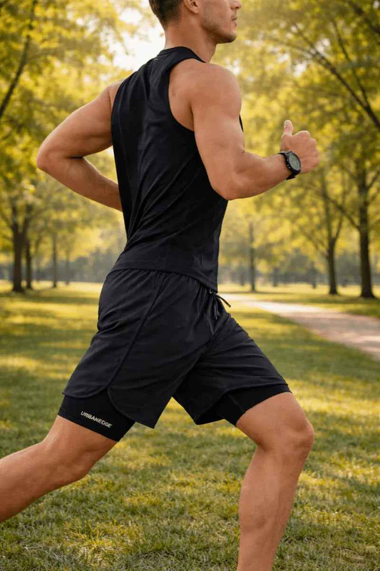 White Stylish 3Sixty5 Urban-Edge Training Shorts, lightweight athletic shorts with a comfortable fit for active wear.