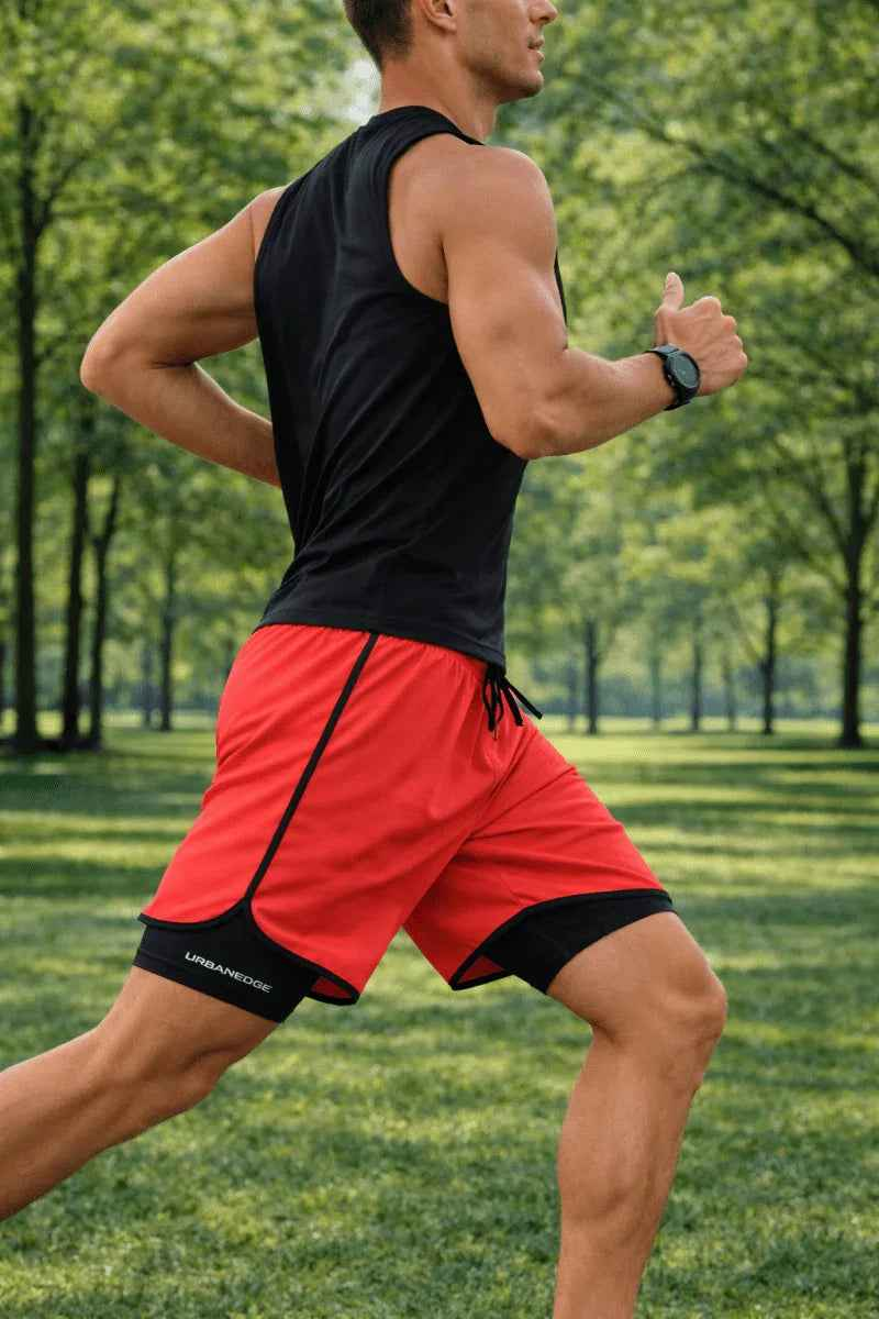 White Urban-Edge Training Shorts by Stylish 3Sixty5, lightweight athletic shorts with a sleek design for active wear.
