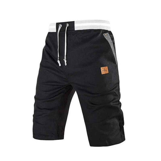 Black men's cotton cropped shorts by Stylish 3Sixty5, casual streetwear essential, comfortable and stylish for everyday wear.