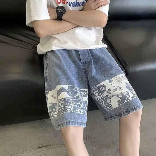 Stylish 3Sixty5 Nextwave European Hip Hop denim shorts in blue, featuring a casual fit and trendy design.