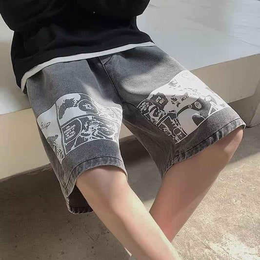 Stylish 3Sixty5 Nextwave European hip hop denim shorts in blue, featuring a casual fit and trendy distressed details.