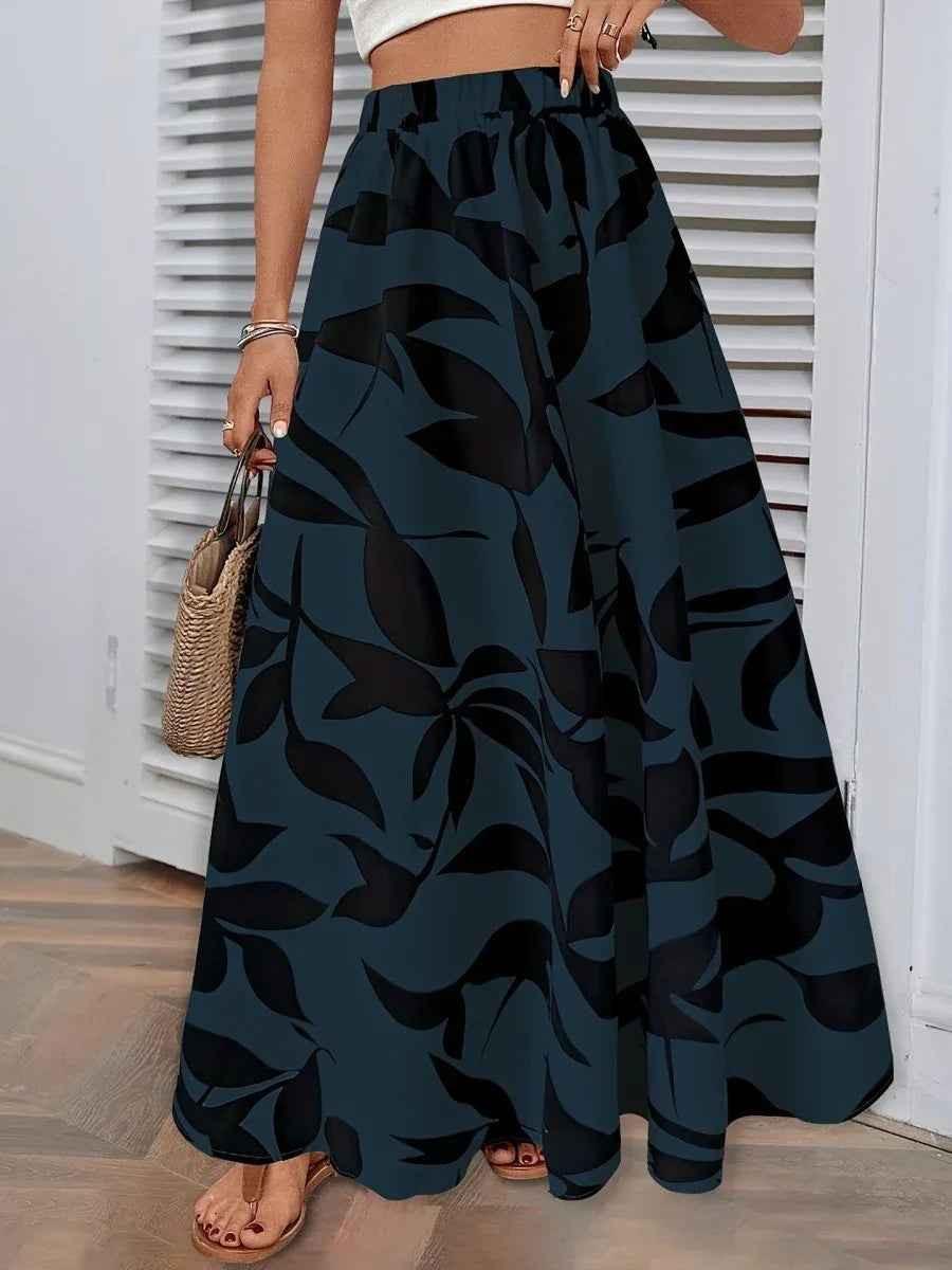 Navy blue women's glam fashion skirt by Stylish 3Sixty5, stylish everyday skirt with a flattering fit and elegant design.