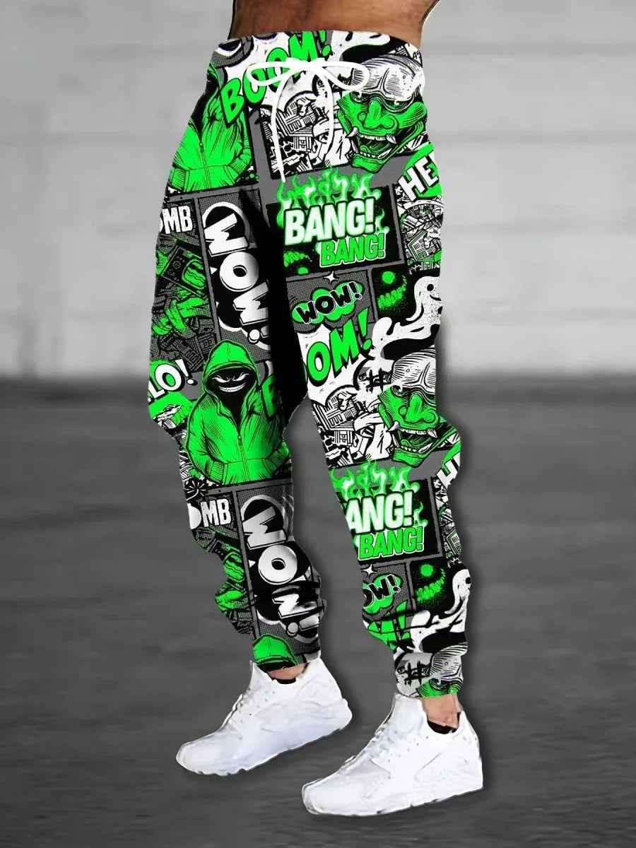 Men's printed sweatpants by Stylish 3Sixty5 with bold all-over print, tapered fit, and comfortable design.