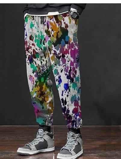 Men's printed sweatpants by Stylish 3Sixty5 featuring bold all-over print, tapered fit, and comfortable design in a relaxed style.