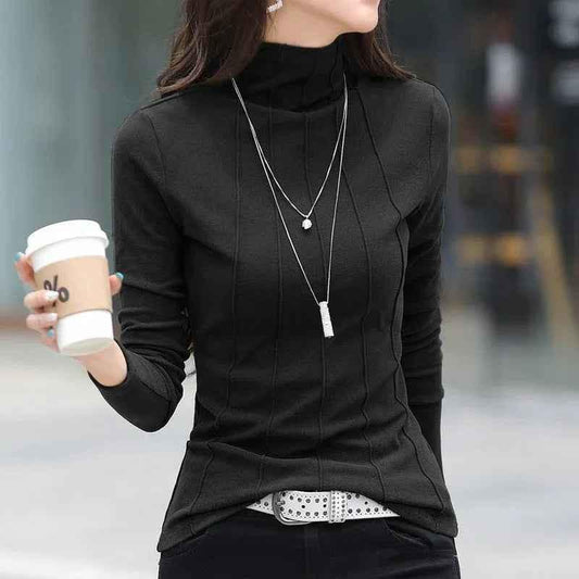 Black women's Slim Tee from Stylish 3Sixty5, featuring a polished, fitted design perfect for casual or dressy tops.